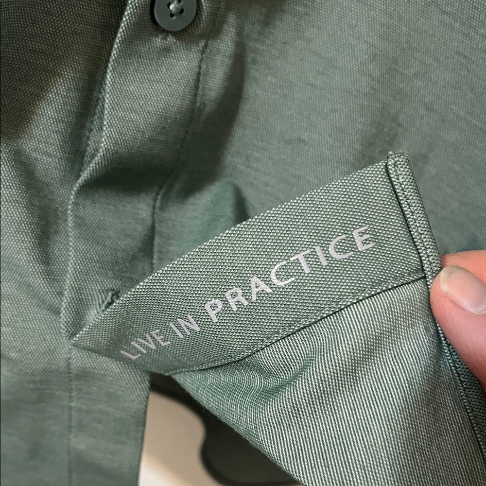 lululemon athletica Forest Green Button Down Shirt - Picture 3 of 4